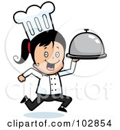 Poster, Art Print Of Chef Girl Running With A Platter