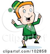 Poster, Art Print Of Happy Dancing Irish Leprechaun Boy