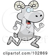 Royalty Free RF Clipart Illustration Of A Happy Running Ram by Cory Thoman