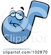 Royalty Free RF Clipart Illustration Of A Sad Crying Blue Note