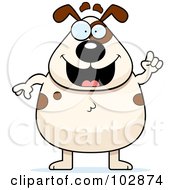 Poster, Art Print Of Chubby Standing Dog Holding Up A Finger