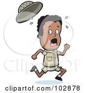 Royalty Free RF Clipart Illustration Of A Scared Safari Boy Running by Cory Thoman