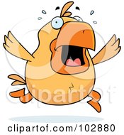 Royalty Free RF Clipart Illustration Of A Stressed Orange Chicken Panicking by Cory Thoman