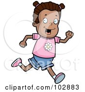 Royalty Free RF Clipart Illustration Of A Running Black Girl