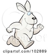 Royalty Free RF Clipart Illustration Of A Happy Running Rabbit by Cory Thoman
