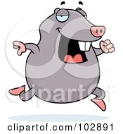 Royalty Free RF Clipart Illustration Of A Happy Running Mole by Cory Thoman