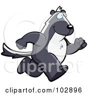 Royalty Free RF Clipart Illustration Of A Skunk Running