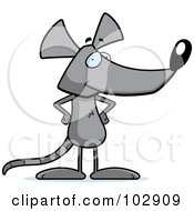 Royalty Free RF Clipart Illustration Of A Standing Gray Mouse by Cory Thoman