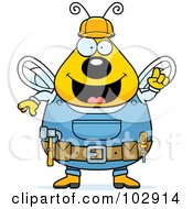 Poster, Art Print Of Chubby Worker Bee With His Gear