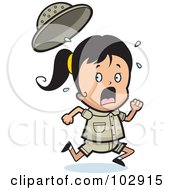Royalty Free RF Clipart Illustration Of A Scared Safari Girl Running by Cory Thoman