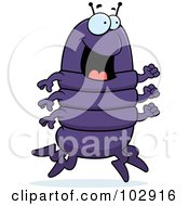 Royalty Free RF Clipart Illustration Of A Happy Running Centipede