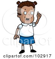 Royalty Free RF Clipart Illustration Of A Smart School Girl Holding Up A Finger