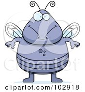 Royalty Free RF Clipart Illustration Of A Chubby Fly by Cory Thoman