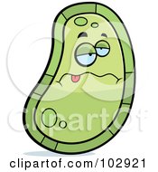 Royalty Free RF Clipart Illustration Of A Sick Green Germ Face