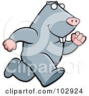Royalty Free RF Clipart Illustration Of A Mole Running by Cory Thoman