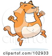Royalty Free RF Clipart Illustration Of A Happy Orange Cat Jumping