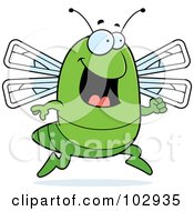 Poster, Art Print Of Happy Running Dragonfly
