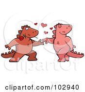 Poster, Art Print Of Romantic Dinosaur Couple Dancing