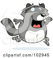 Poster, Art Print Of Happy Running Raccoon