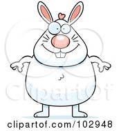 Royalty Free RF Clipart Illustration Of A Chubby White Bunny