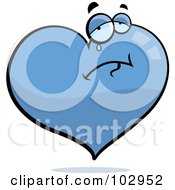 Royalty Free RF Clipart Illustration Of A Sad Crying Blue Heart by Cory Thoman