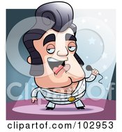 Royalty Free RF Clipart Illustration Of A Performing Elvis Impersonator by Cory Thoman