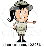 Royalty Free RF Clipart Illustration Of A Mad Pointing Safari Girl by Cory Thoman