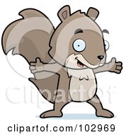 Poster, Art Print Of Happy Squirrel With Open Arms