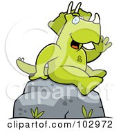 Sitting And Waving Triceratops
