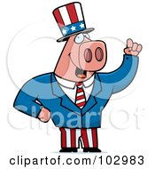 Poster, Art Print Of Patriotic Pig