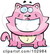 Happy Smiling Pink Cat