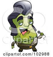Royalty Free RF Clipart Illustration Of A Singing Frankenstein Elvis Impersonator by Cory Thoman #COLLC102988-0121