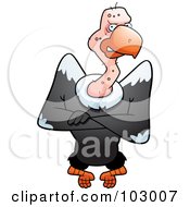 Royalty Free RF Clipart Illustration Of A Grumpy Vulture With His Wings Crossed by Cory Thoman