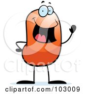 Royalty Free RF Clipart Illustration Of A Waving Orange Thing