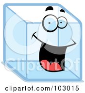 Royalty Free RF Clipart Illustration Of A Happy Ice Cube Character
