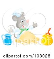 Poster, Art Print Of Airbrushed Chef Mouse Making Dough