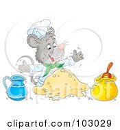 Poster, Art Print Of Chef Mouse Making Dough