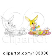 Poster, Art Print Of Digital Collage Of A Tea Time Rabbit