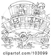 Poster, Art Print Of Coloring Page Outline Of Puss In Boots Over A Drowing Boy