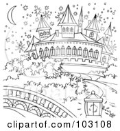 Poster, Art Print Of Coloring Page Outline Of A Magical Cinderella Castle