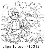 Poster, Art Print Of Coloring Page Outline Of Puss In Boots By A Boy