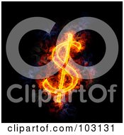 Royalty Free RF Clipart Illustration Of A Blazing Dollar Symbol 1