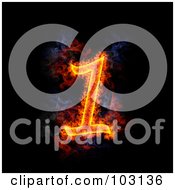 Royalty Free RF Clipart Illustration Of A Blazing Number 1 Symbol