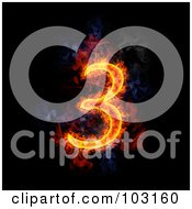 Royalty Free RF Clipart Illustration Of A Blazing Number 3 Symbol