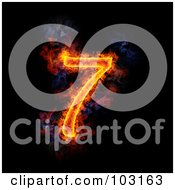 Royalty Free RF Clipart Illustration Of A Blazing Number 7 Symbol