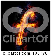Royalty Free RF Clipart Illustration Of A Blazing Lowercase F Symbol
