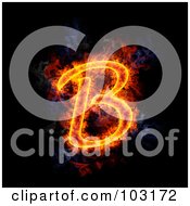 Royalty Free RF Clipart Illustration Of A Blazing Capital B Symbol