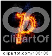 Royalty Free RF Clipart Illustration Of A Blazing Lowercase P Symbol
