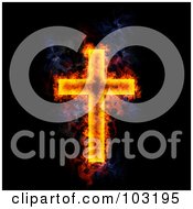 Royalty Free RF Clipart Illustration Of A Blazing Cross Symbol by Michael Schmeling #COLLC103195-0128