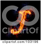 Royalty Free RF Clipart Illustration Of A Blazing Capital J Symbol